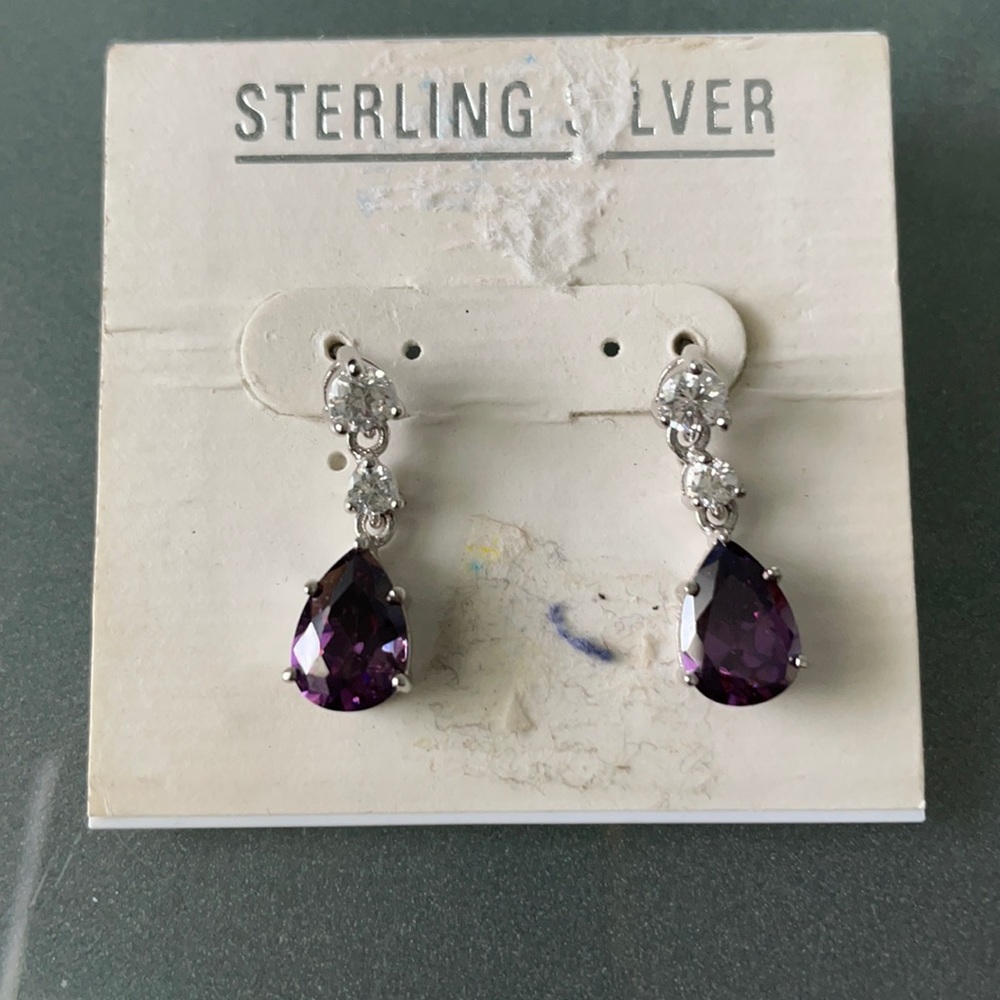 Sterling Silver purple earrings
